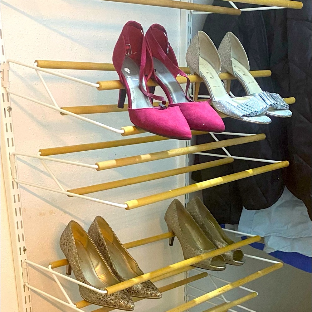 Container Store shoe rack.  Has 10 racks excellent condition.